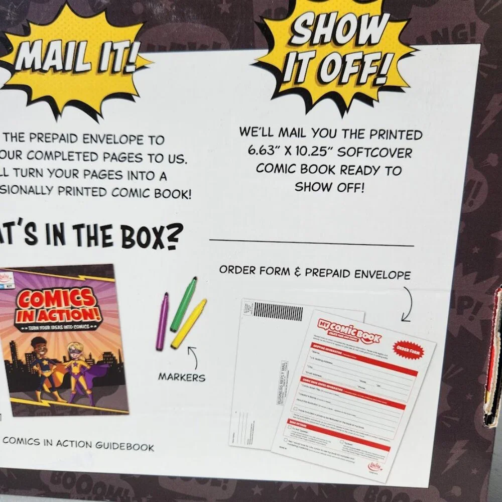 New Lulu Jr. My Comic Book making craft kit writing comicbook Published 6.75